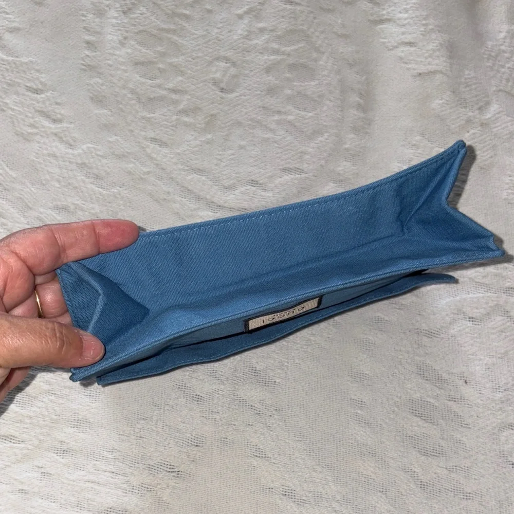 BNWOT BLUE Canvas Buttoned Pouch By Gucci Beauty